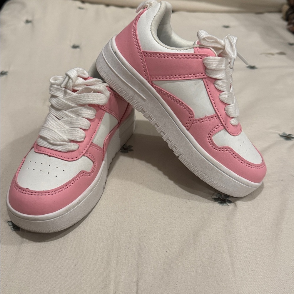 Pink and White Sneakers